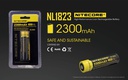 Battery: Nitecore NL1823, Rechargeable 18650 Li-ion, 3.7V 2300mAh, Discharge current max 4A