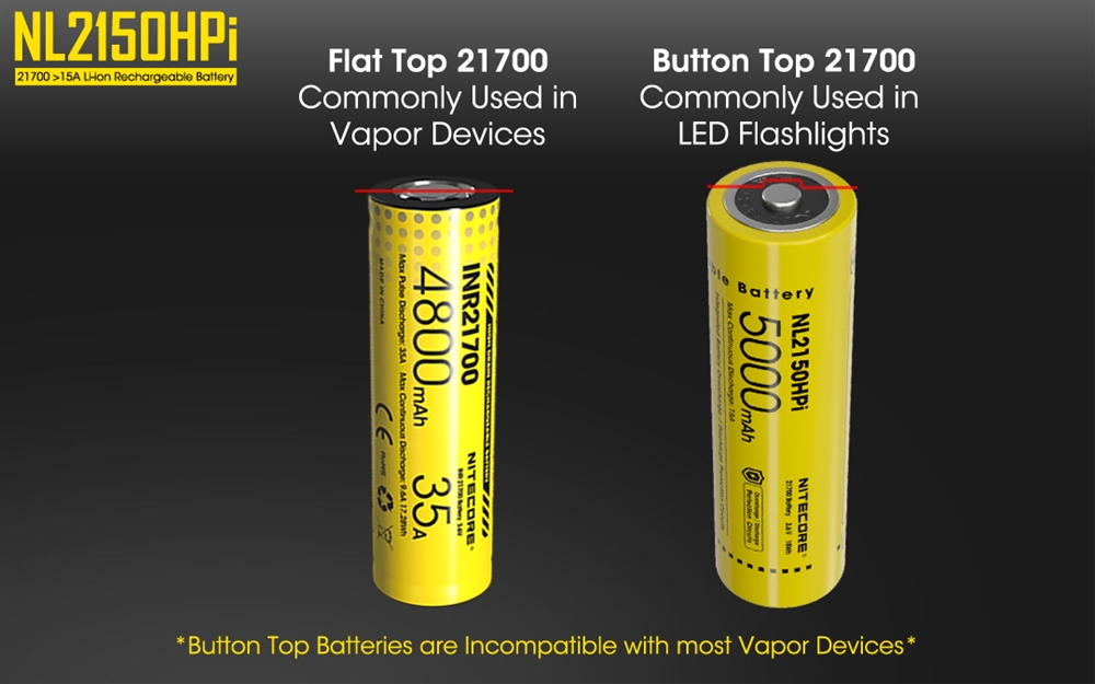 Battery: Nitecore NL2150HPi, Rechargeable 27100 Li-ion, 3.6V 5000mAh, Discharge current max 15A