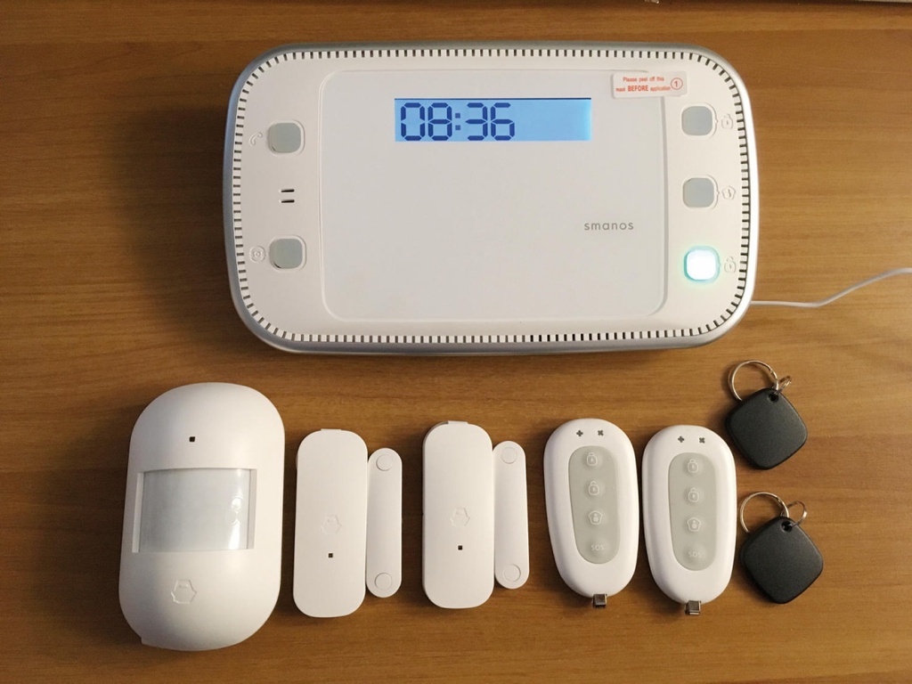 Alarm System: Smanos X500, GSM/SMS/RFID Touch, 2x RC, 1xDC, 1xPIR MD, 2xRFID tag
