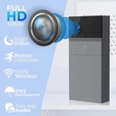 Smart Home Camera: Laxihub B1, Battery-Powered Doorbell with Wireless Chime, 2K resolution, Indoor, Wi-Fi, Mic & Speaker, Nightvision 10m, Motion Detect