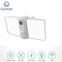 Smart Home Camera: Laxihub F1, Floodlight with Siren, 2K resolution, Outdoor, Wi-Fi, Mic & Speaker, Nightvision 10m, Motion Detect