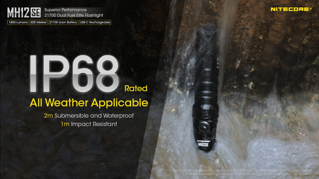 Flashlight: Nitecore MH12SE, EDC Flashlight, 1800 lumen, 405m