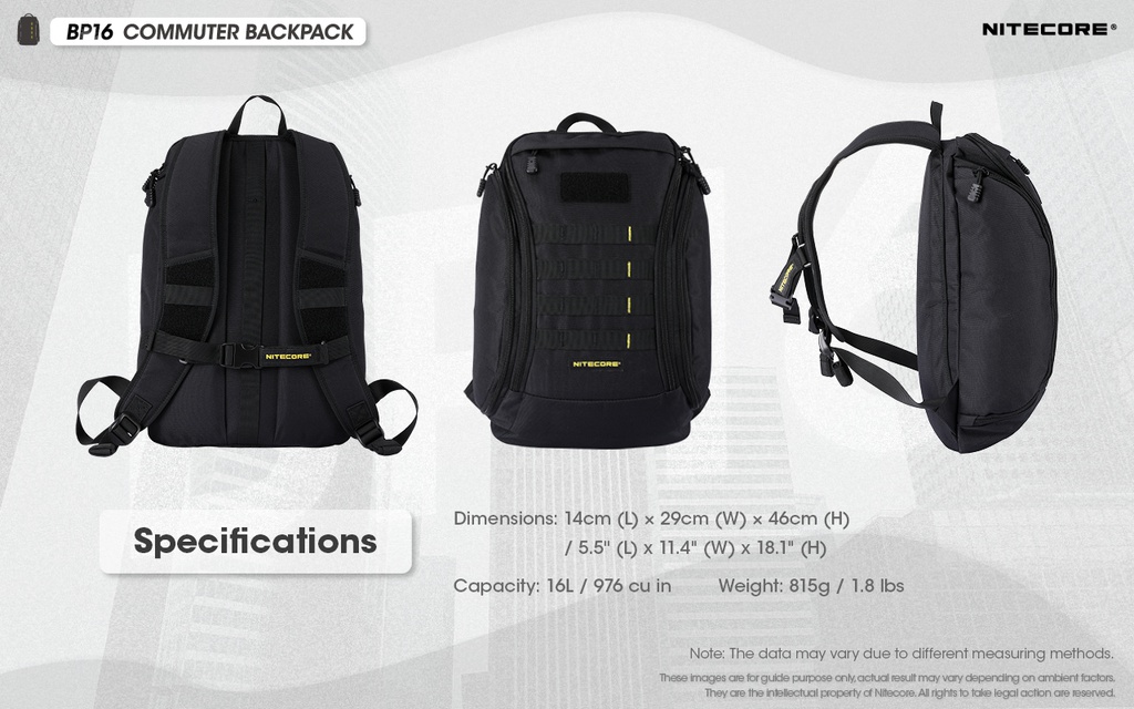 Bag: Nitecore BP16, 16L Waterproof backpack