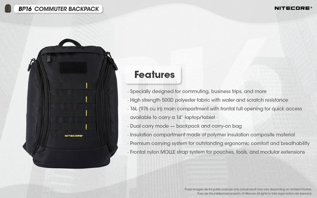 Bag: Nitecore BP16, 16L Waterproof backpack