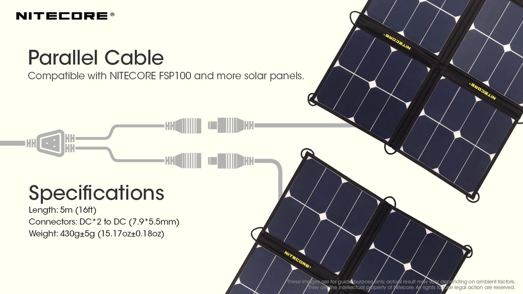 Flashlight ACC: Nitecore 5m Parallel Cable for Solar Panels
