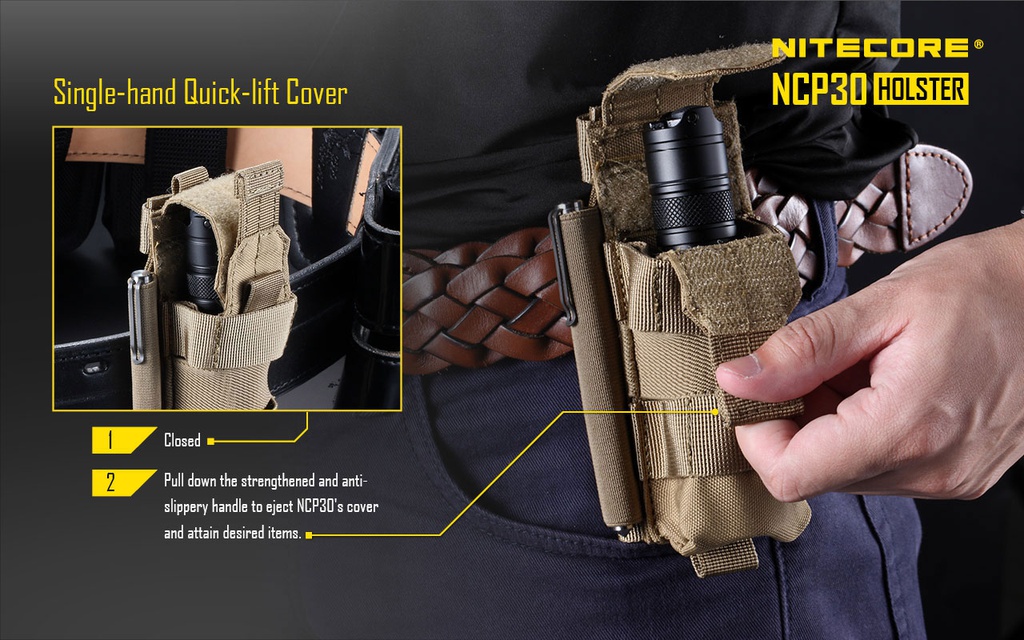 Flashlight ACC: Nitecore NCP30, Tactical Flashlight Holster