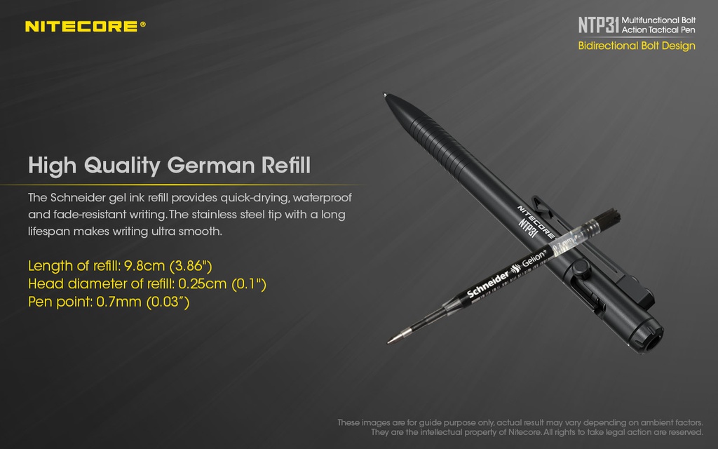 Flashlight ACC: Nitecore NTP31, Tactical Pen