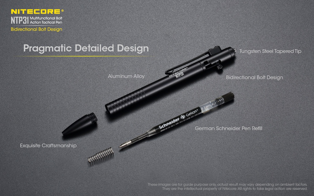 Flashlight ACC: Nitecore NTP31, Tactical Pen