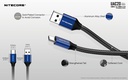 Flashlight ACC: Nitecore UAC20, USB-C to USB-A Charging cable, 3A, Nylon Braiding, 1m