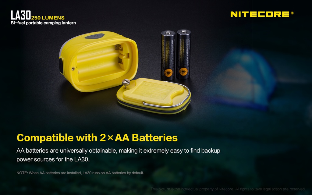 Flashlight: Nitecore LA30, Rechargeable Portable Camping Lantern, 250 lumen, 35m