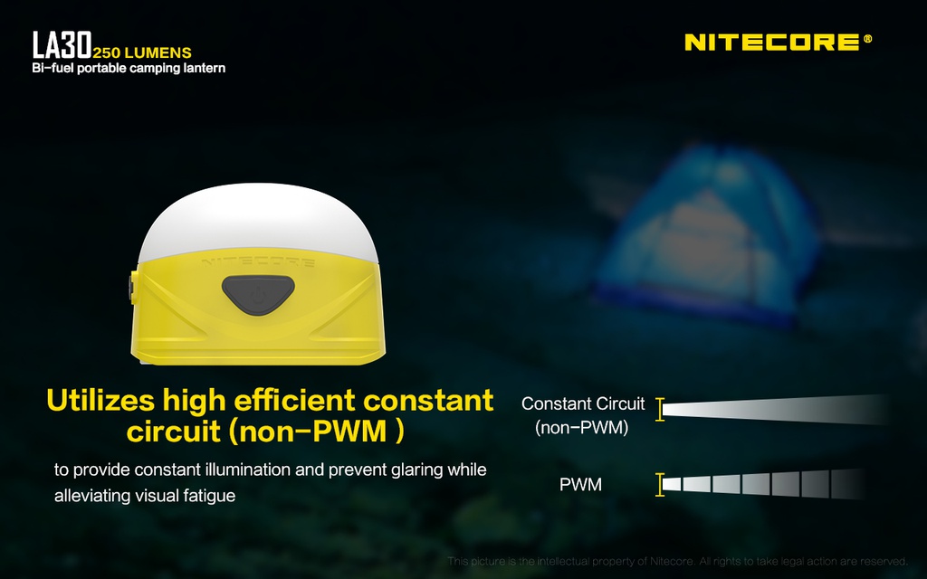 Flashlight: Nitecore LA30, Rechargeable Portable Camping Lantern, 250 lumen, 35m