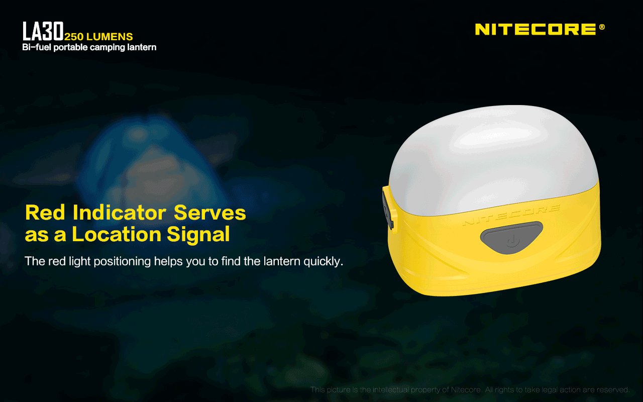 Flashlight: Nitecore LA30, Rechargeable Portable Camping Lantern, 250 lumen, 35m