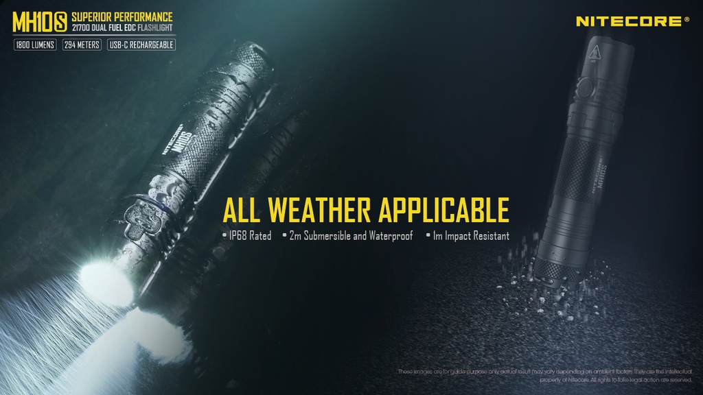 Flashlight: Nitecore MH10S EDC Flashlight, 1800 lumen, 294m