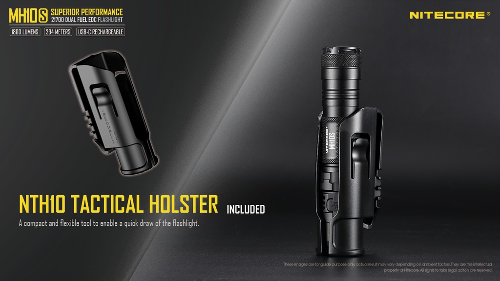 Flashlight: Nitecore MH10S EDC Flashlight, 1800 lumen, 294m