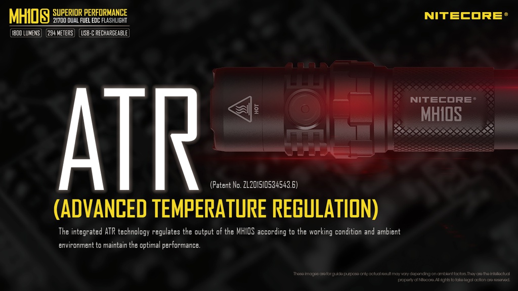 Flashlight: Nitecore MH10S EDC Flashlight, 1800 lumen, 294m