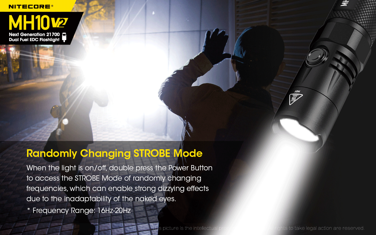 Flashlight: Nitecore MH10 V2, EDC Flashlight, 1200 lumen, 202m