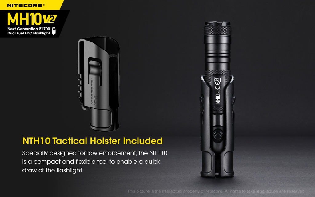 Flashlight: Nitecore MH10 V2, EDC Flashlight, 1200 lumen, 202m