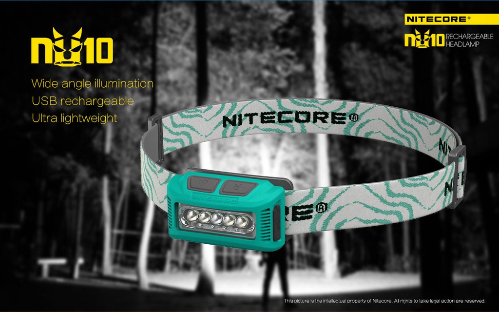 Flashlight: Nitecore NU10, Rechargeable Headlamp, 160 lumen, 35m