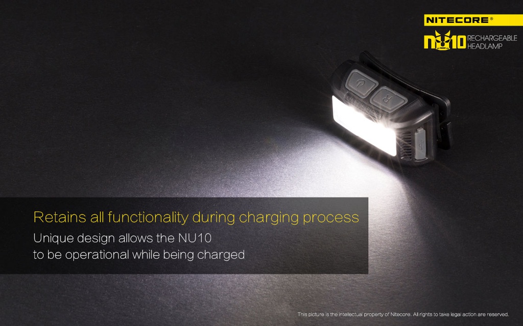 Flashlight: Nitecore NU10, Rechargeable Headlamp, 160 lumen, 35m