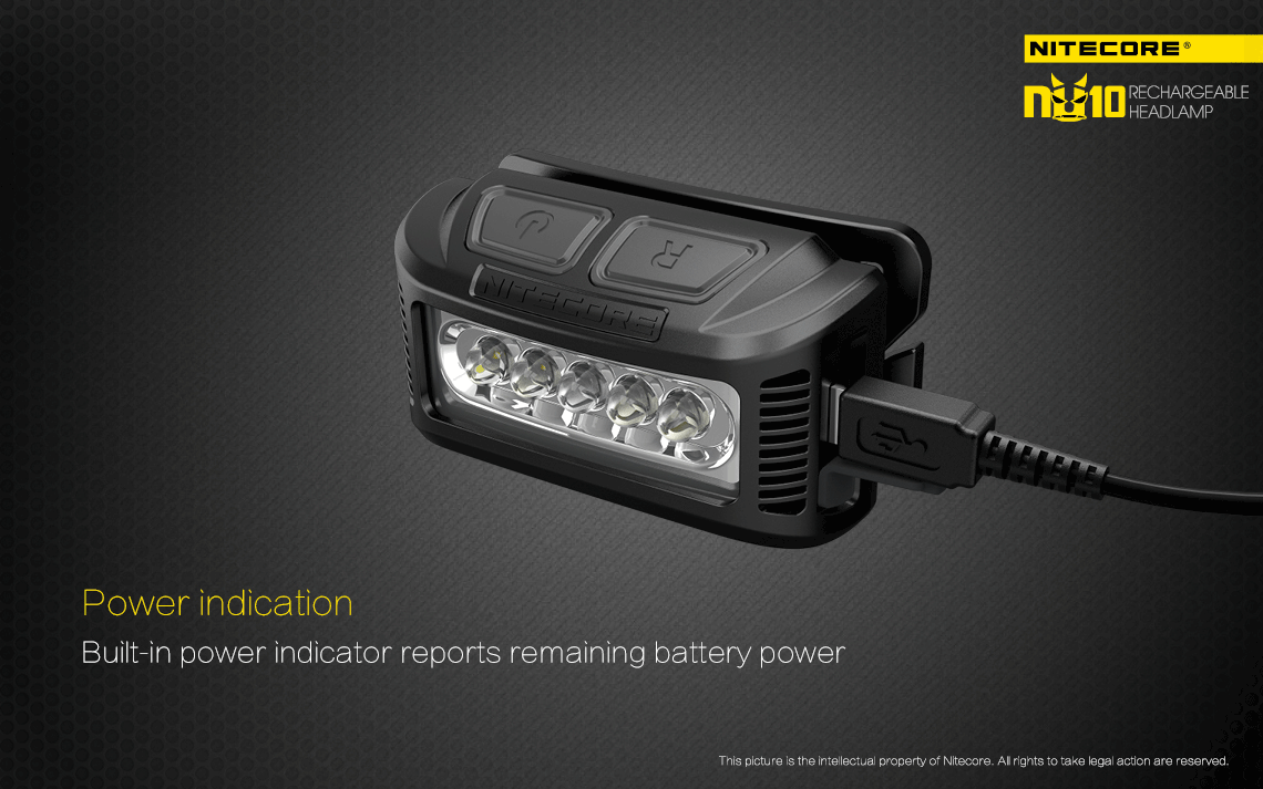 Flashlight: Nitecore NU10, Rechargeable Headlamp, 160 lumen, 35m