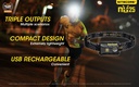 Flashlight: Nitecore NU25, Rechargeable Headlamp, 360 lumen, 81m
