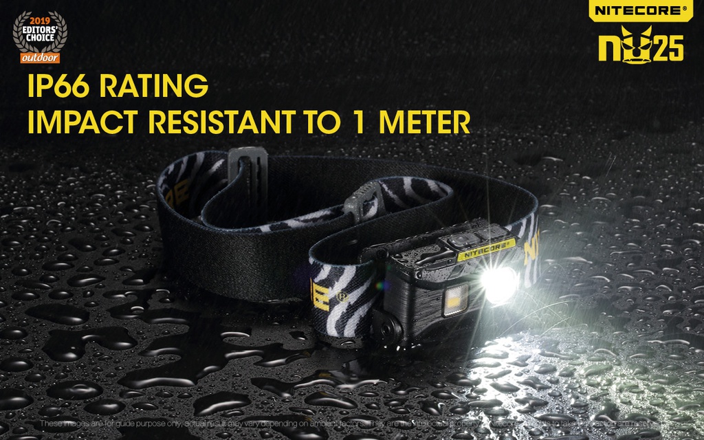 Flashlight: Nitecore NU25, Rechargeable Headlamp, 360 lumen, 81m