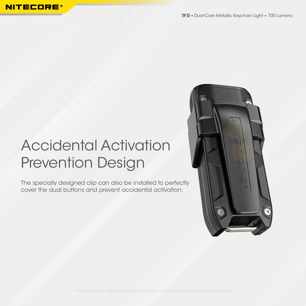 Flashlight: Nitecore TIP SE, Rechargeable Metallic Keychain Light, 700 lumen, 90m