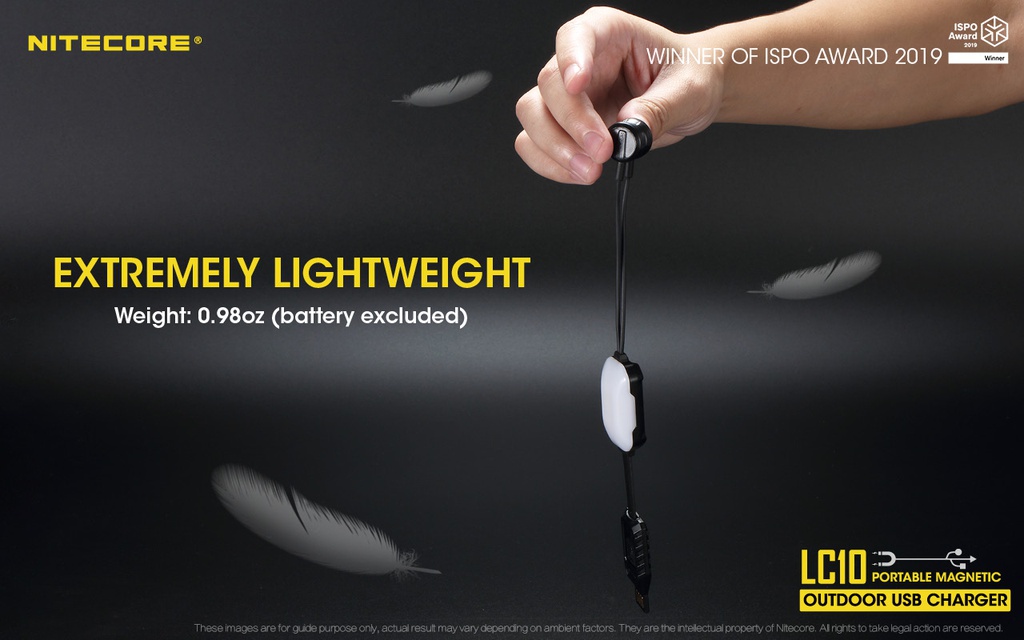 Battery Charger: Nitecore LC10, Portable Magnetic Outdoor USB Charger