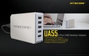 Battery Charger: Nitecore UA55, 5-Port USB Desktop Adapter, 50W