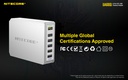 Battery Charger: Nitecore UA66Q, 6-Port Quick Charge USB Adapter, 68W