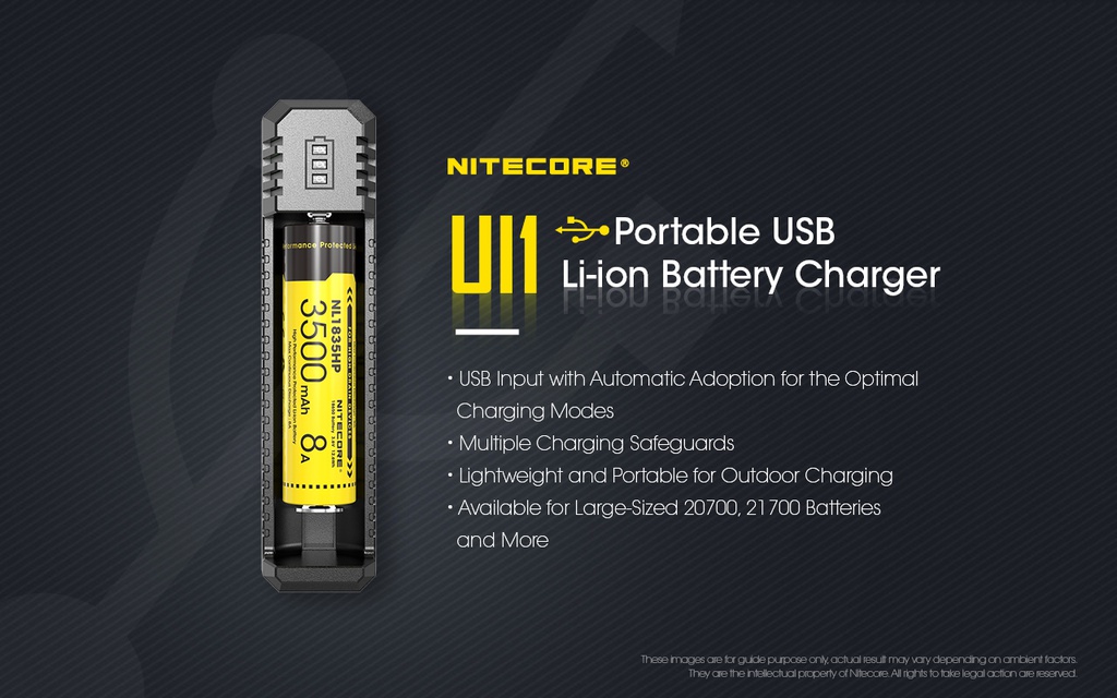 Battery Charger: Nitecore UI Portable USB Li-Ion, Max 1A