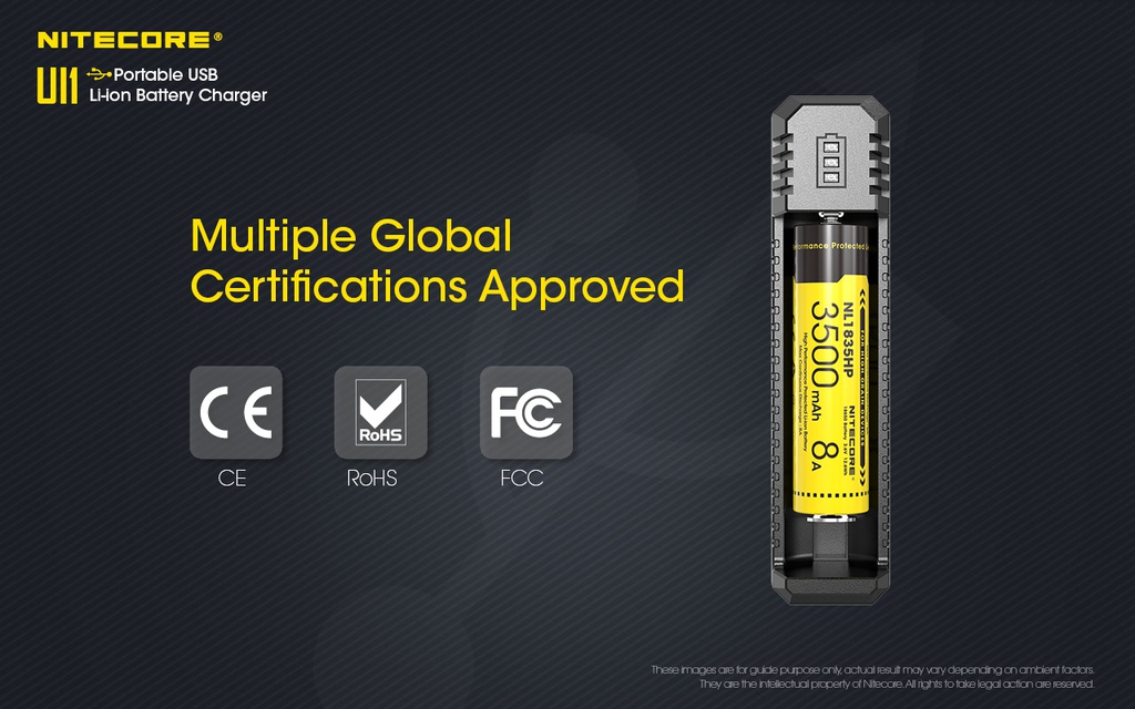 Battery Charger: Nitecore UI Portable USB Li-Ion, Max 1A