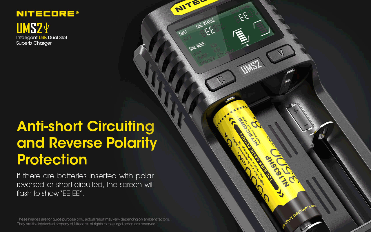 Battery Charger: Nitecore UMS2, Intelligent USB Superb Charger