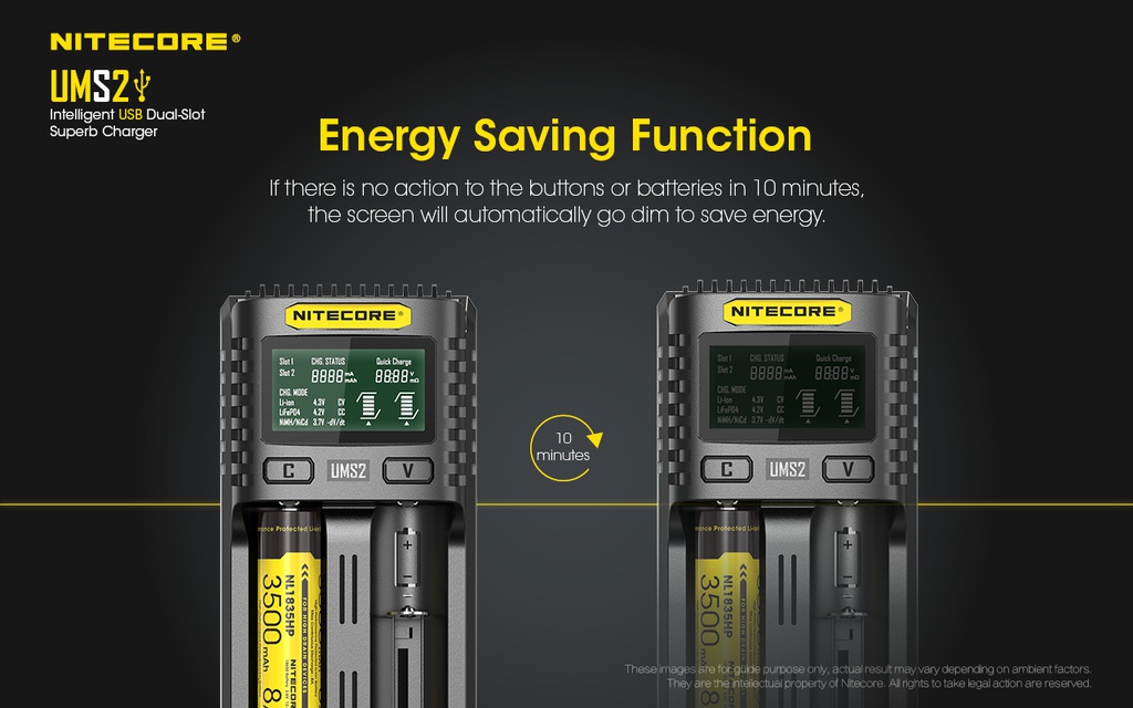 Battery Charger: Nitecore UMS2, Intelligent USB Superb Charger