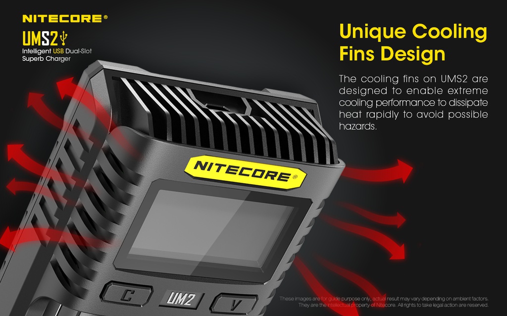 Battery Charger: Nitecore UMS2, Intelligent USB Superb Charger