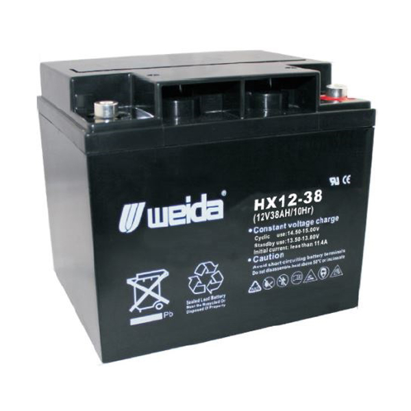 Battery: Weida HX12-40 (M6), 12V/40Ah AGM VRLA, L197xW165xH170, 12.5kg