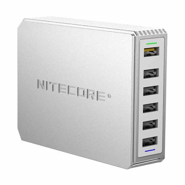 Battery Charger: Nitecore UA66Q, 6-Port Quick Charge USB Adapter, 68W