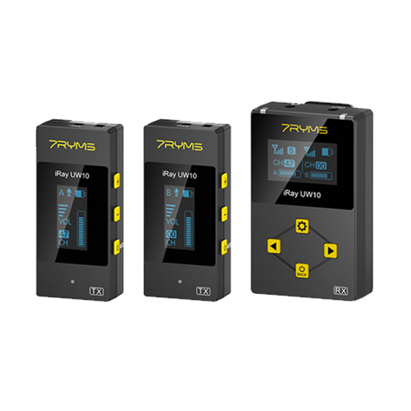 7RYMS iRay UW10A, UHF Wireless Microphone, 1RX+2TX