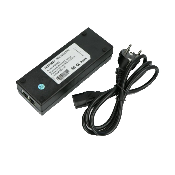PoE Injector: Hored, Gigabit, Output 48V-54V, IEEE802.3af/at , 100m