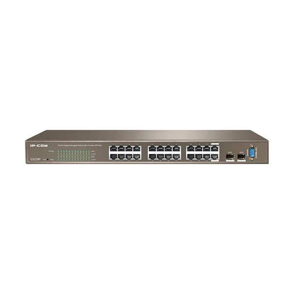 PoE Switch: IPCom G3224P, 24-Port Gigabit+4*SFP Combo Managed PoE Switch
